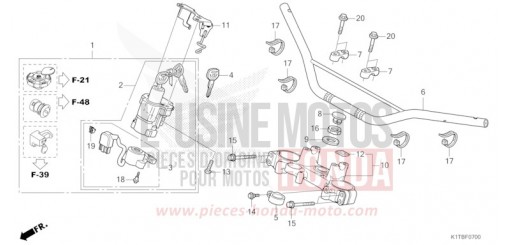 ROHRGRIFF/OBERE BRUECKE (CRF250LA,CRF300L/LA) CRF300LAS de 2025